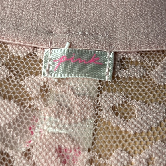 PINK Victoria’s Secret Dusty Rose Sheer Leopard Lace Mesh Thong Panties Sz M NEW - Picture 7 of 17